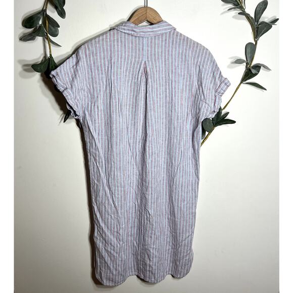 Max Studio Blue Striped Shirt Dress LAST CALL - Picture 4 of 4